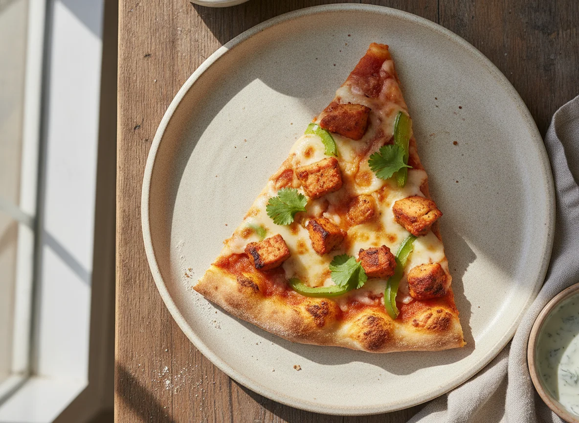 Chicken Tikka Pizza Slice photo