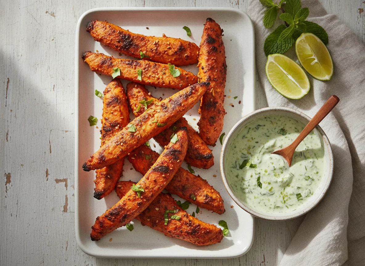 Chicken Tikka Strips with Mint Chutney photo