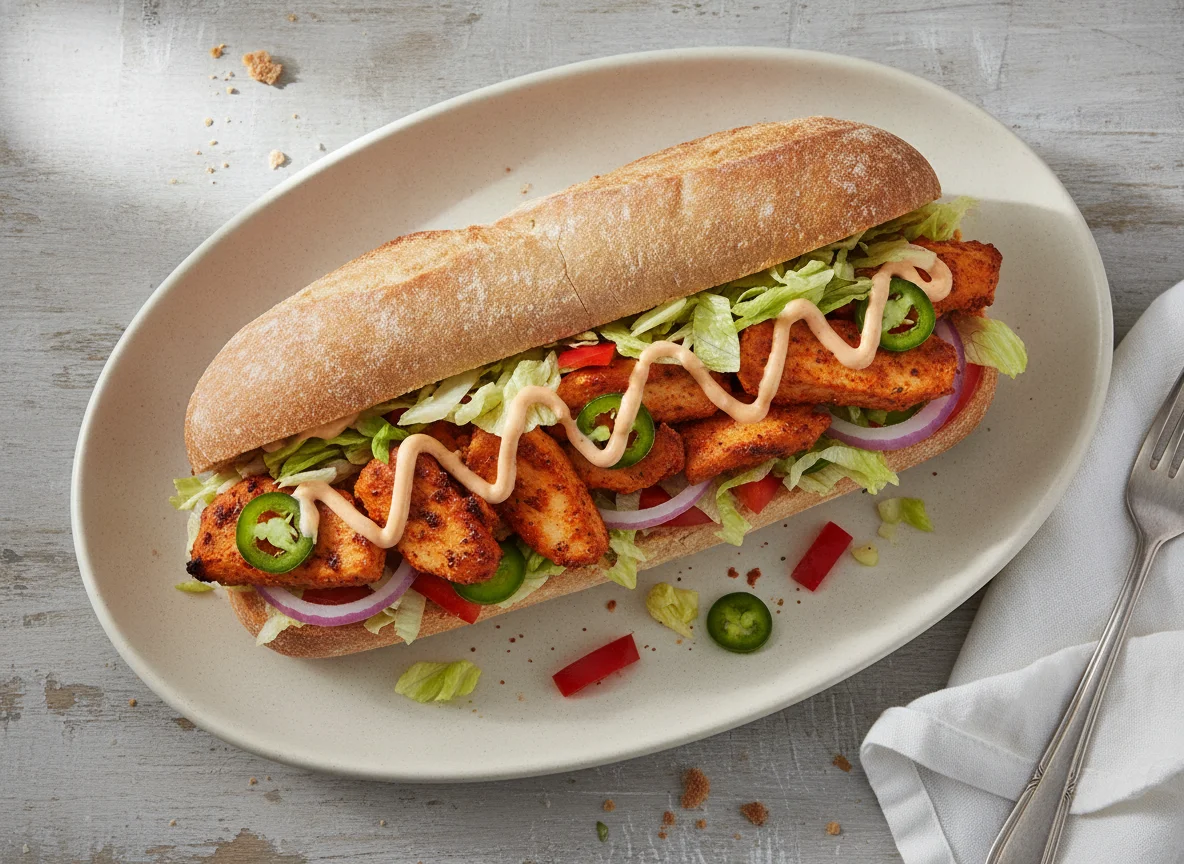 Chicken Tikka Sub on Hearty Italian Bread photo