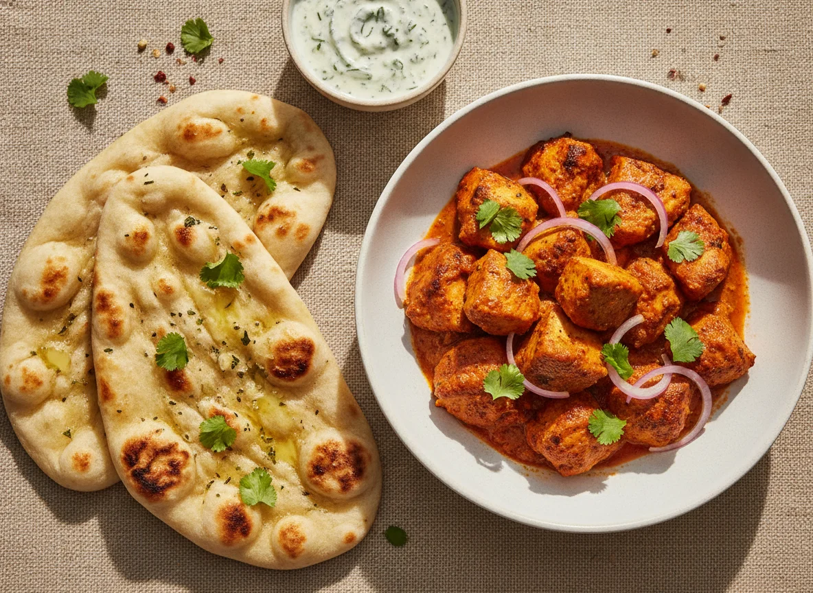 Chicken Tikka with Naan Bread photo