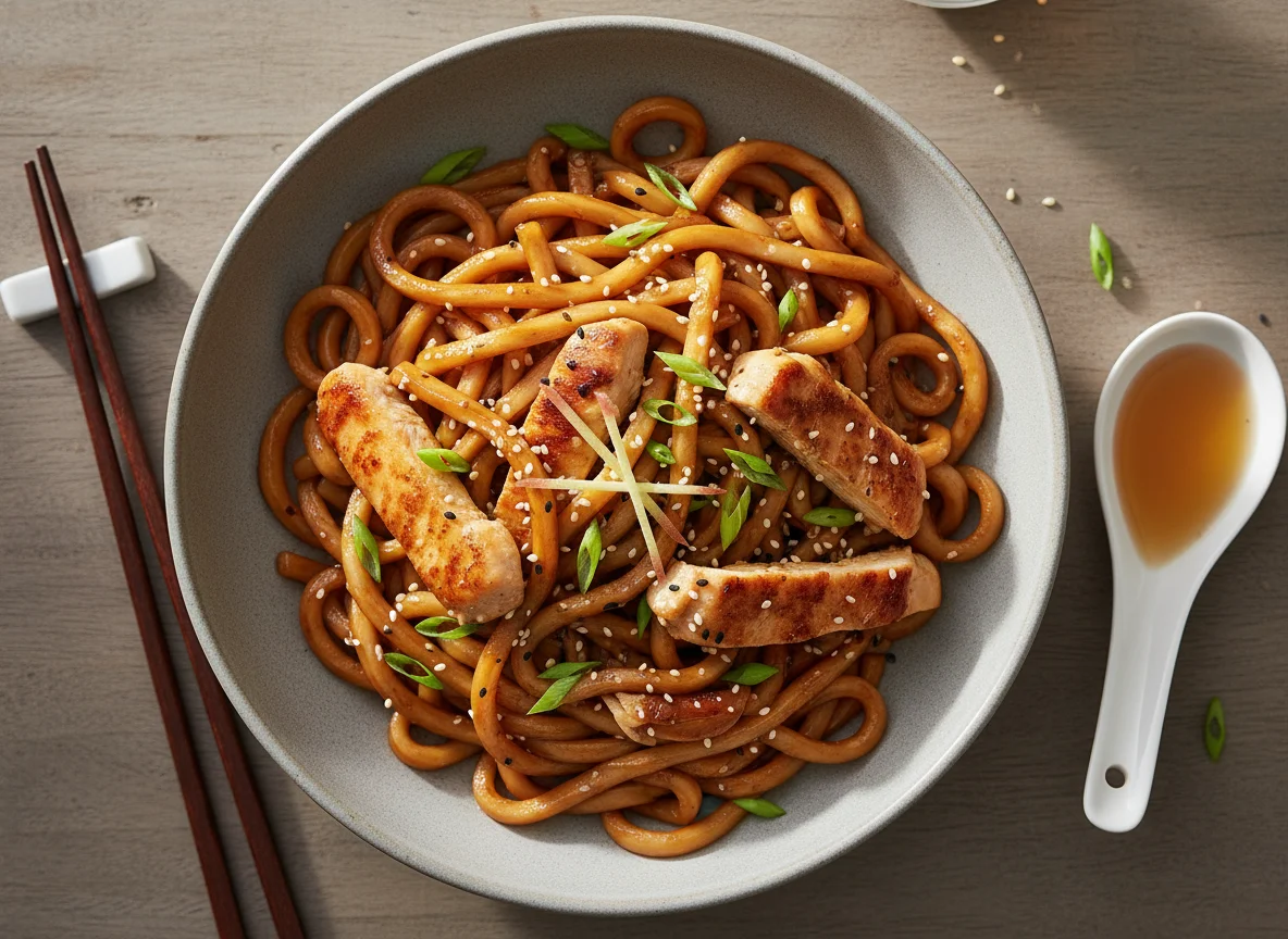 Chicken Udon Noodles photo