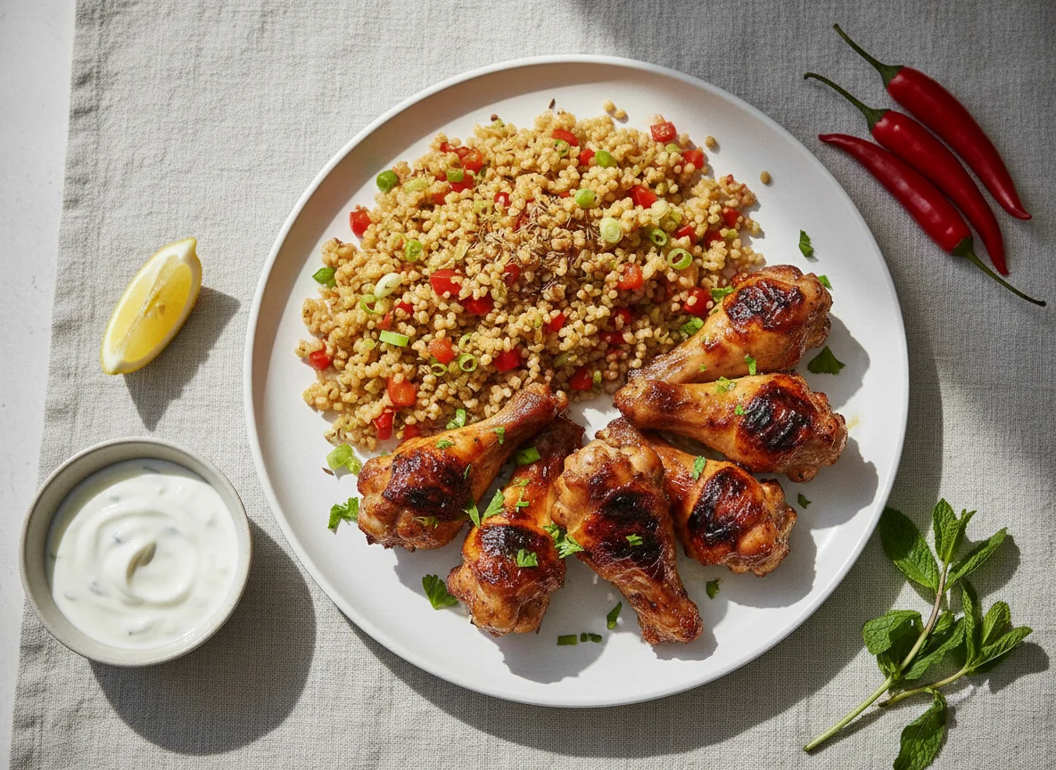 Chicken Wings and Drumettes with Bulgur photo