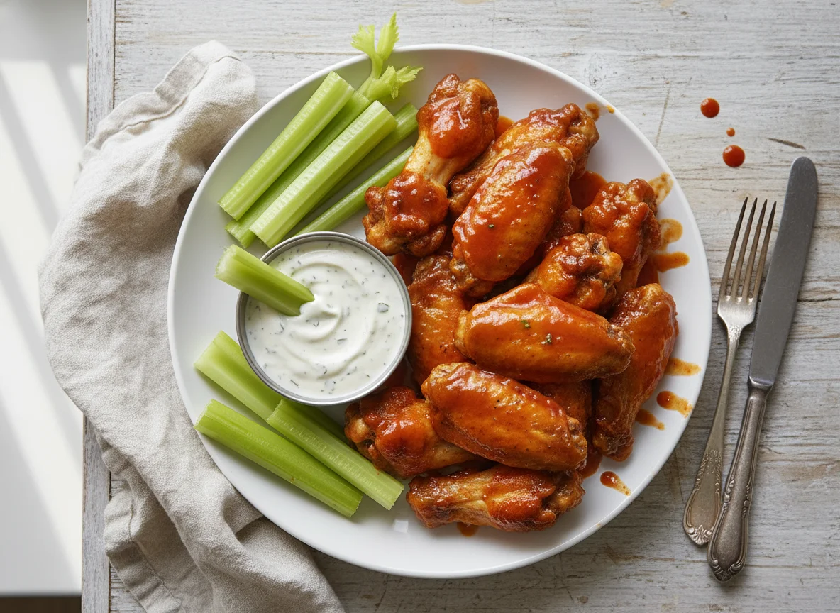 Chicken Wings with Celery and Ranch photo