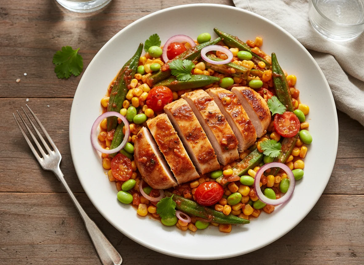 Chicken with Corn and Vegetable Medley photo