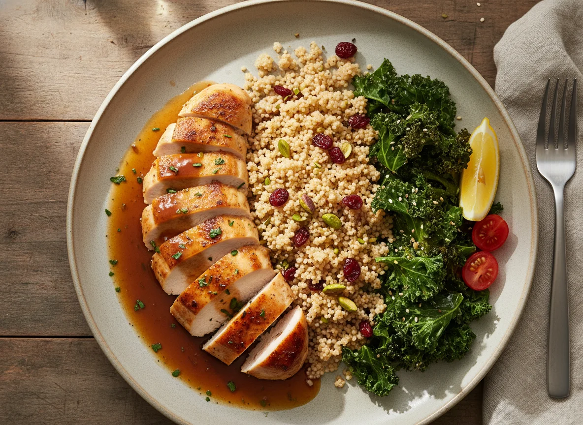 Chicken with Couscous and Kale photo