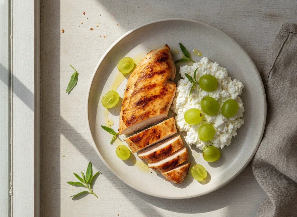 Chicken with Grapes and Cottage Cheese photo