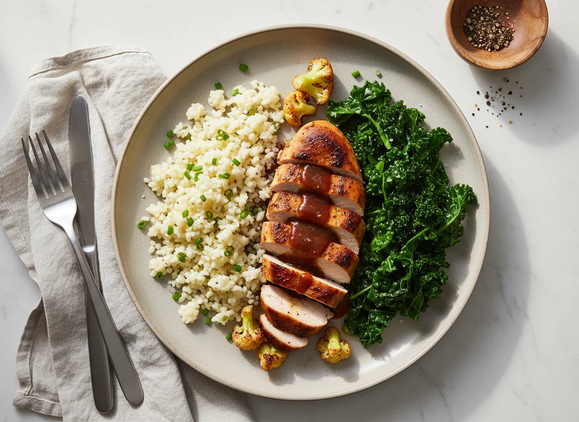 Chicken with Kale and Cauliflower Rice photo