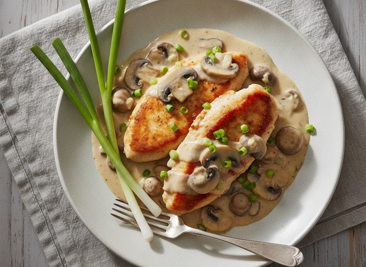 Chicken with Mushroom Cream Sauce photo
