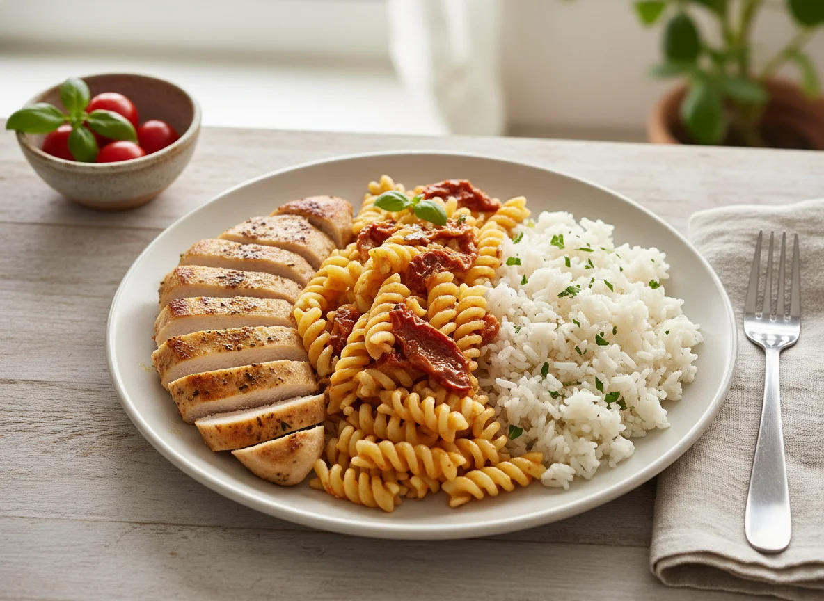 Chicken with Pasta and Rice photo