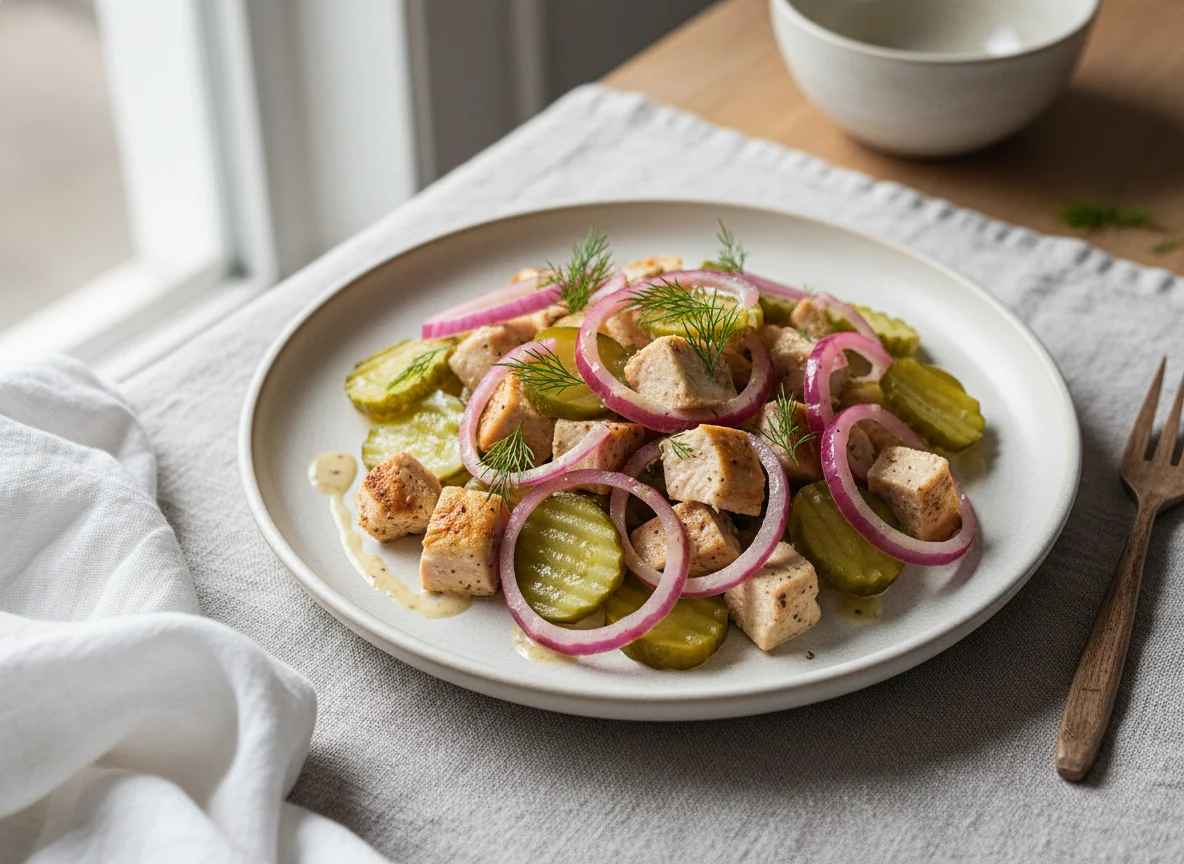 Chicken with Pickles and Pickled Onions photo