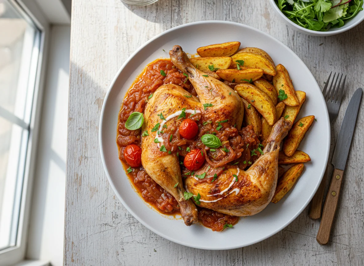Chicken with Potatoes and Sauce photo