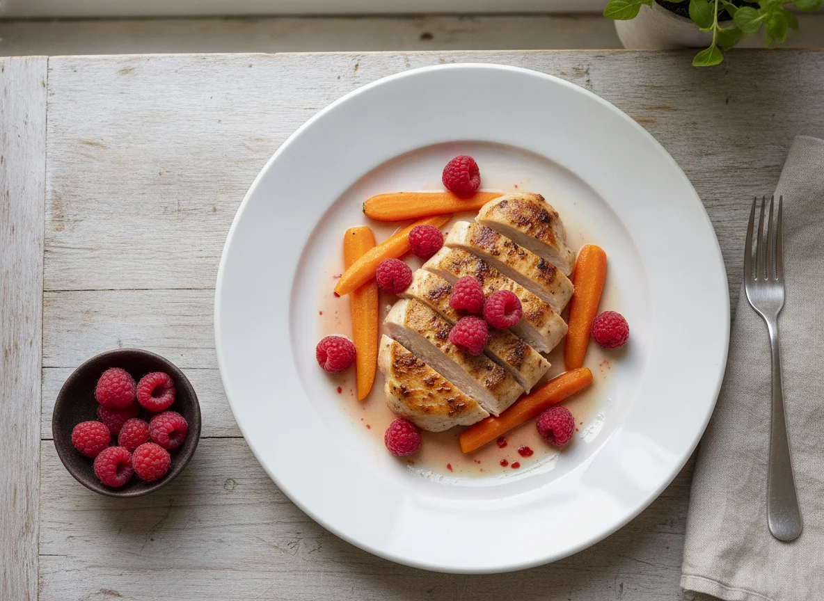 Chicken with Raspberries and Carrots photo