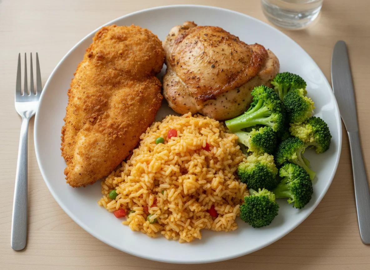 Chicken with Rice and Broccoli photo