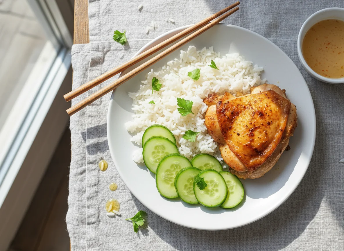 Chicken with Rice and Cucumber photo