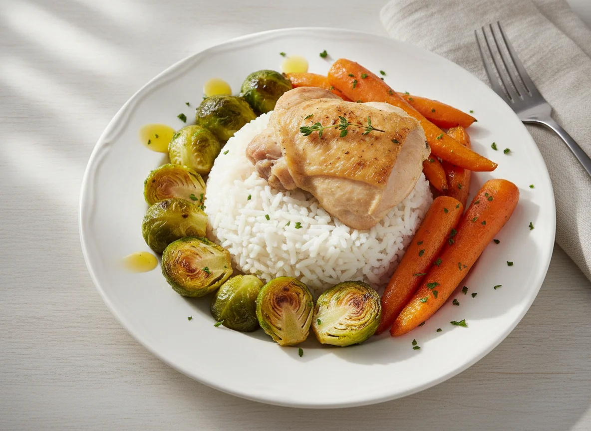 Chicken with Rice and Roasted Vegetables photo