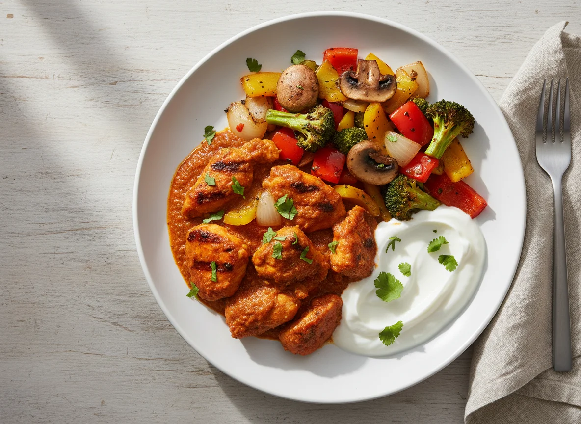 Chicken with Roasted Vegetables and Yogurt photo