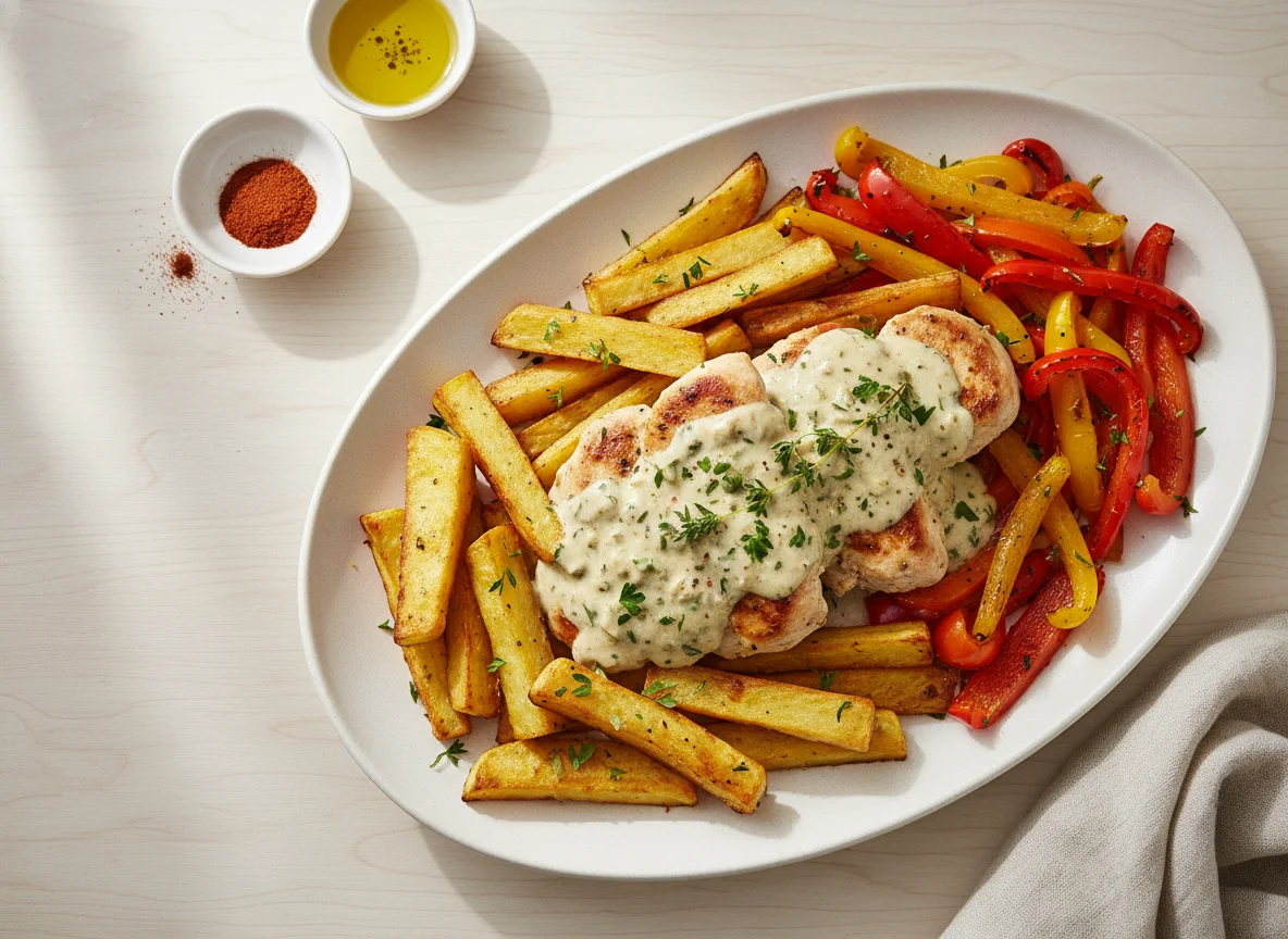 Chicken with Rutabaga and Bell Peppers photo