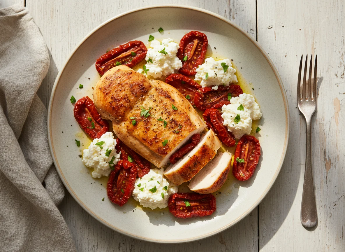 Chicken with Sun-dried Tomatoes and Cottage Cheese photo