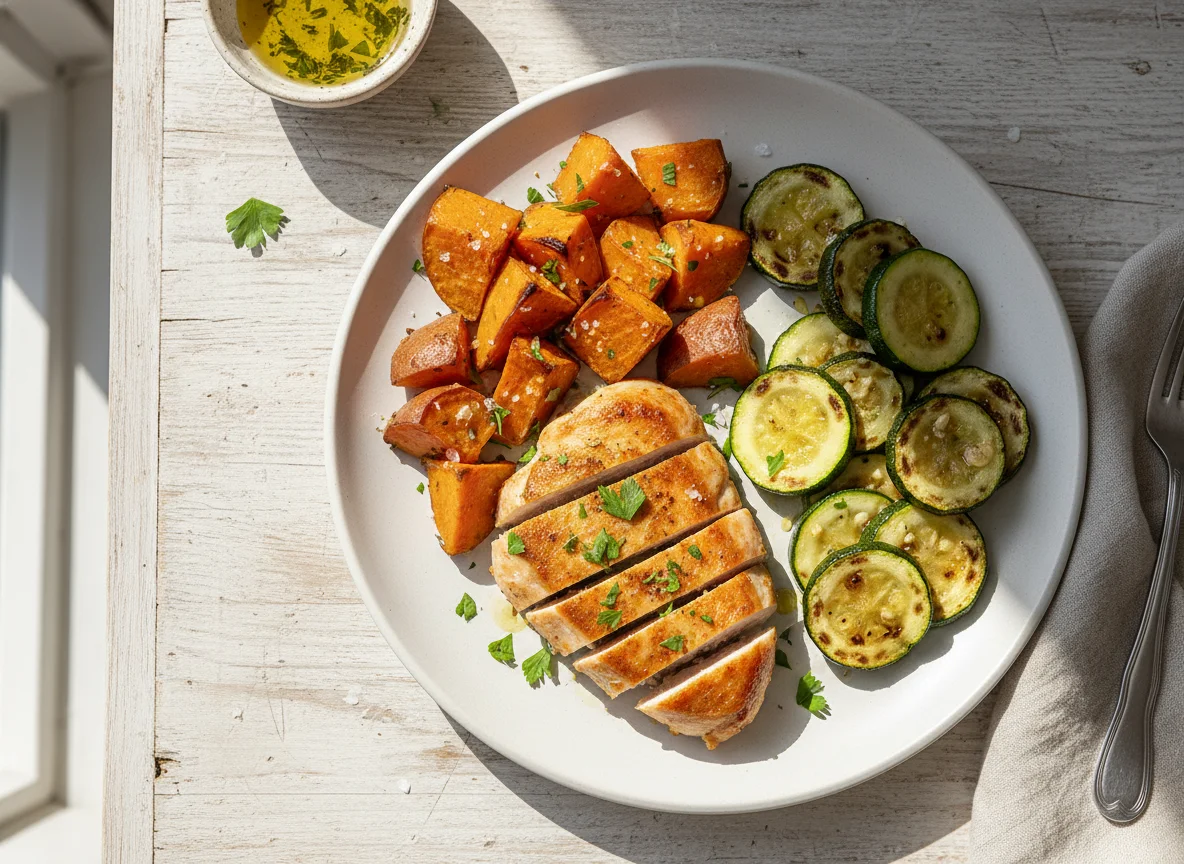 Chicken with Sweet Potato and Zucchini photo