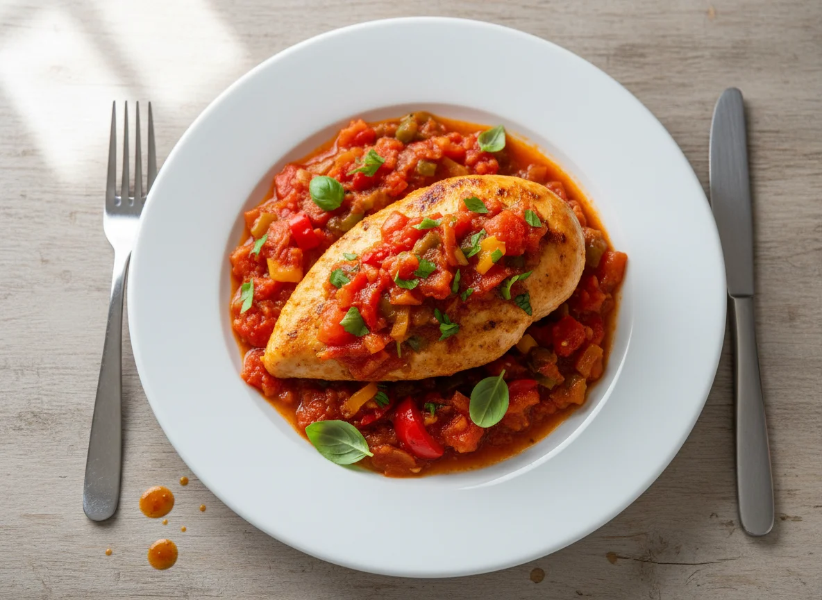 Chicken with Tomato and Pepper Sauce photo