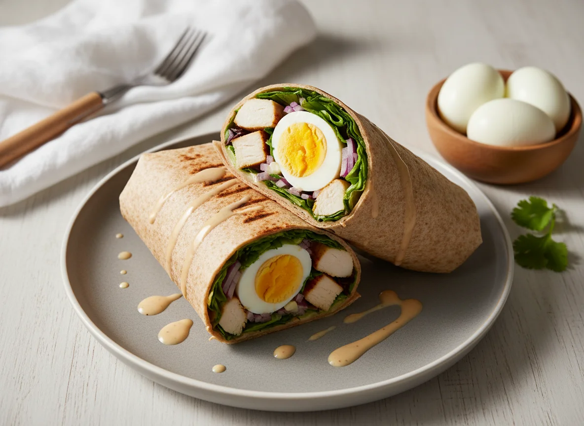 Chicken Wrap with Boiled Eggs photo