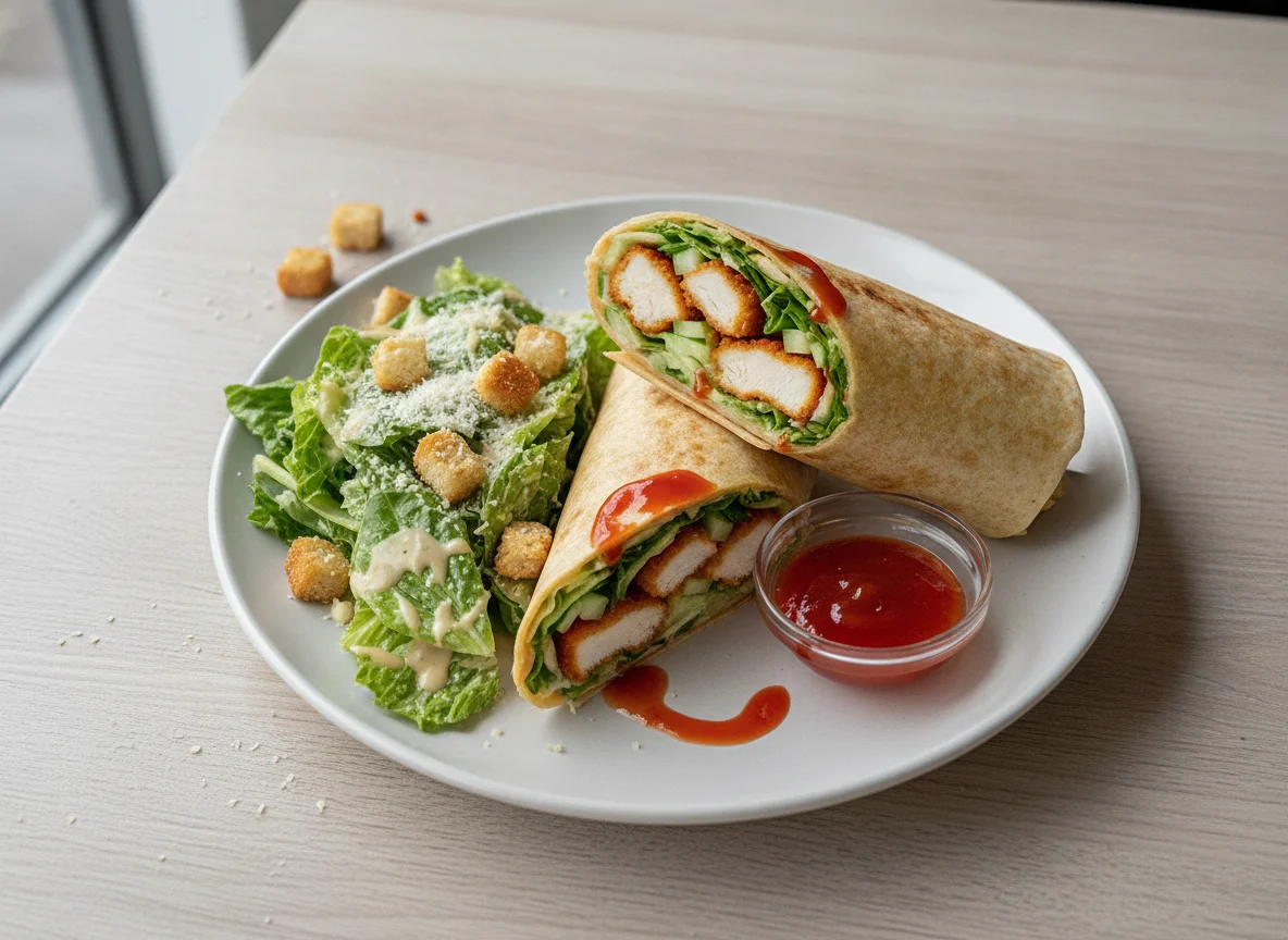 Chicken Wrap with Caesar Salad photo