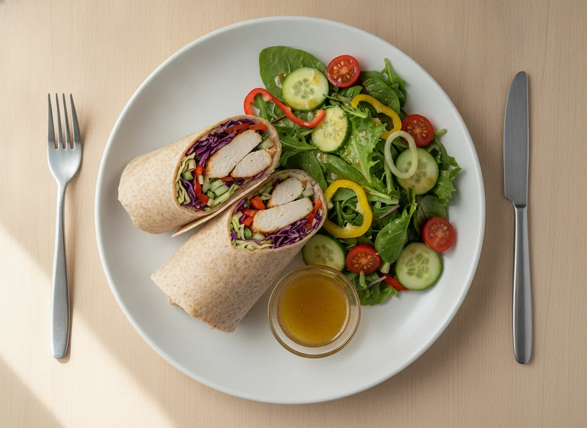 Chicken Wrap with Garden Salad photo