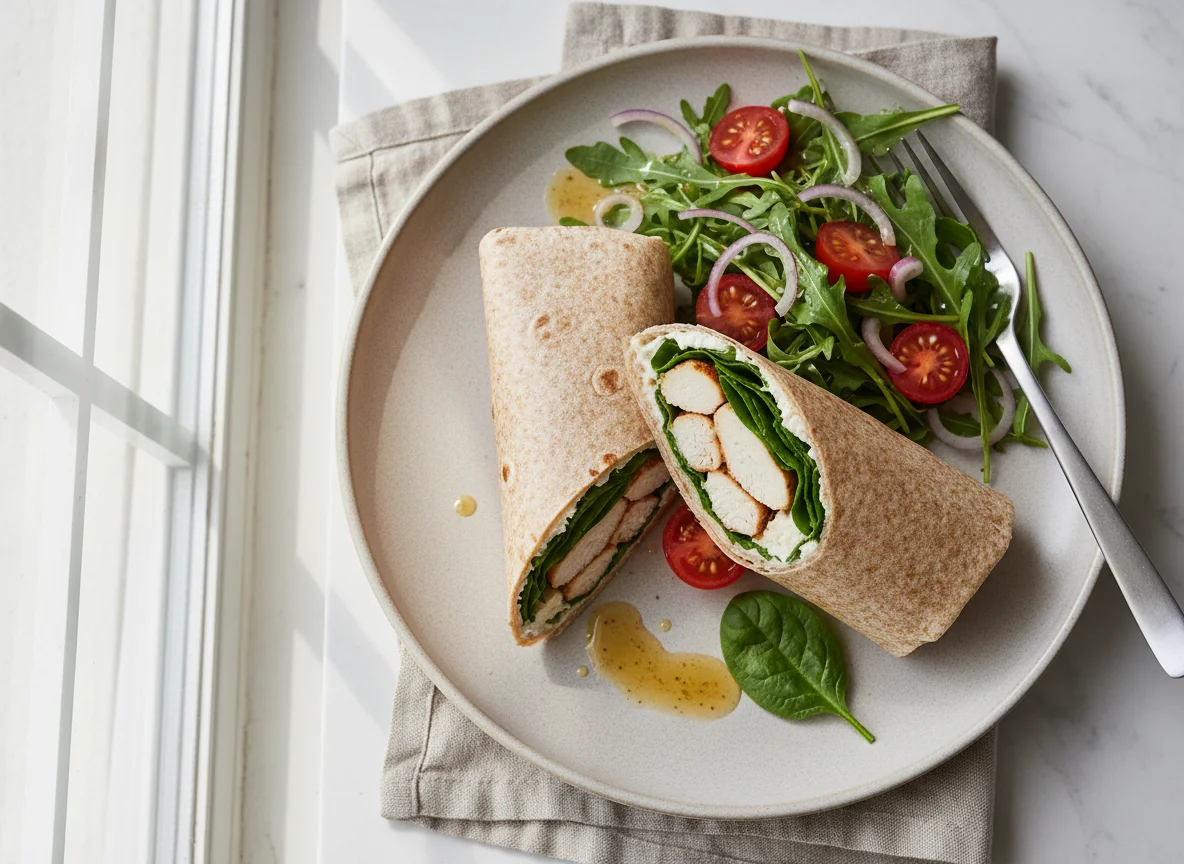 Chicken Wrap with Side Salad photo
