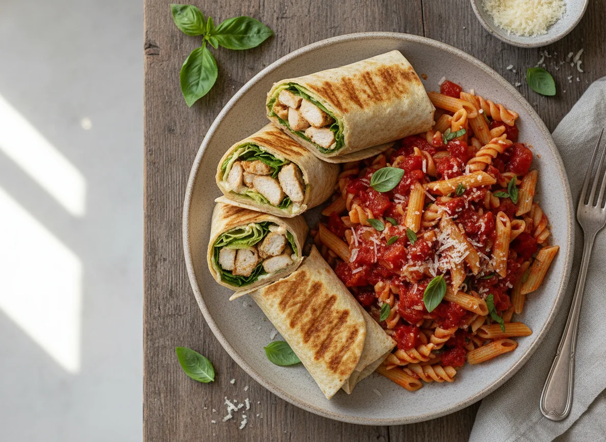 Chicken Wraps with Pasta photo
