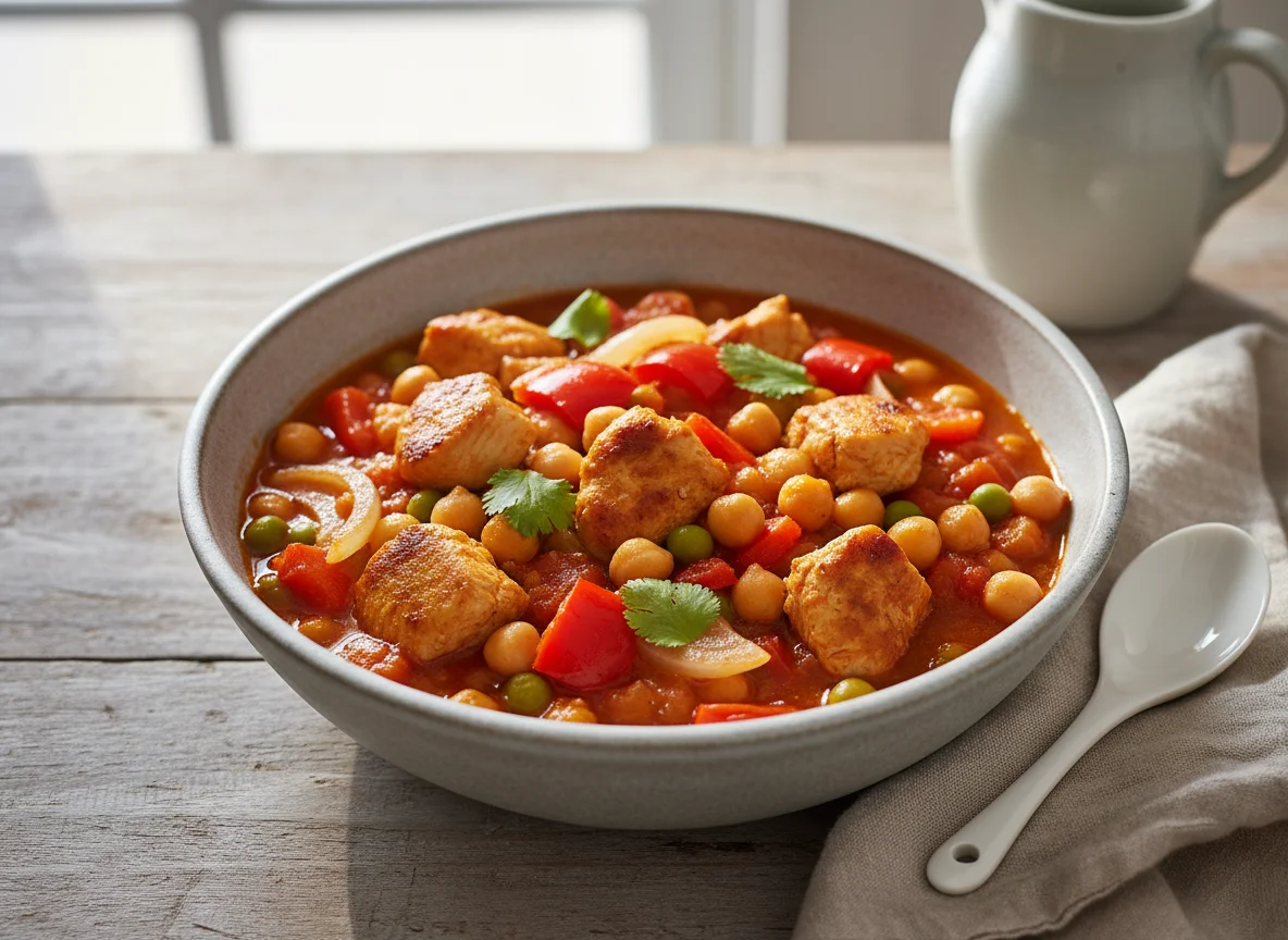 Chickpea and Chicken Stew with Vegetables photo