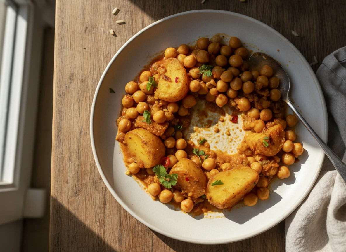 Chickpea and Potato Curry remnants photo