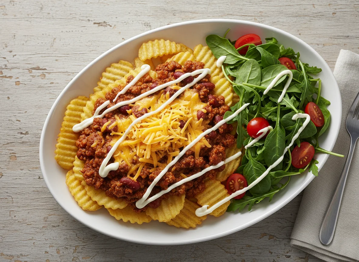 Chilli Cheese Chips with Salad photo