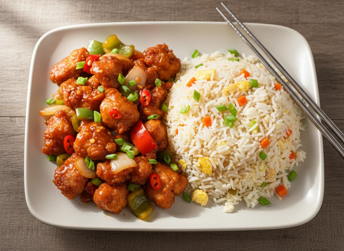 Chilli Chicken with Egg Fried Rice photo