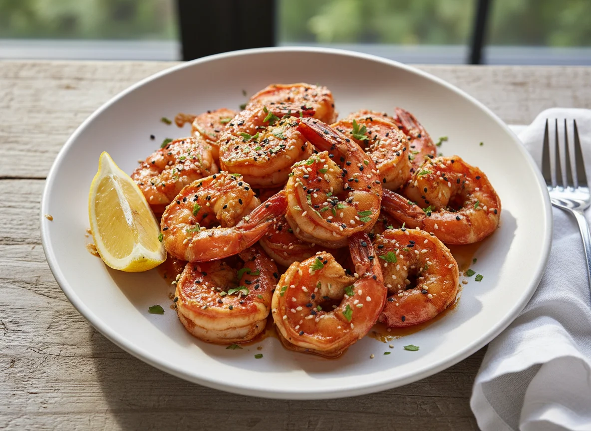 Chilli Garlic Prawns with Lemon and Sesame photo