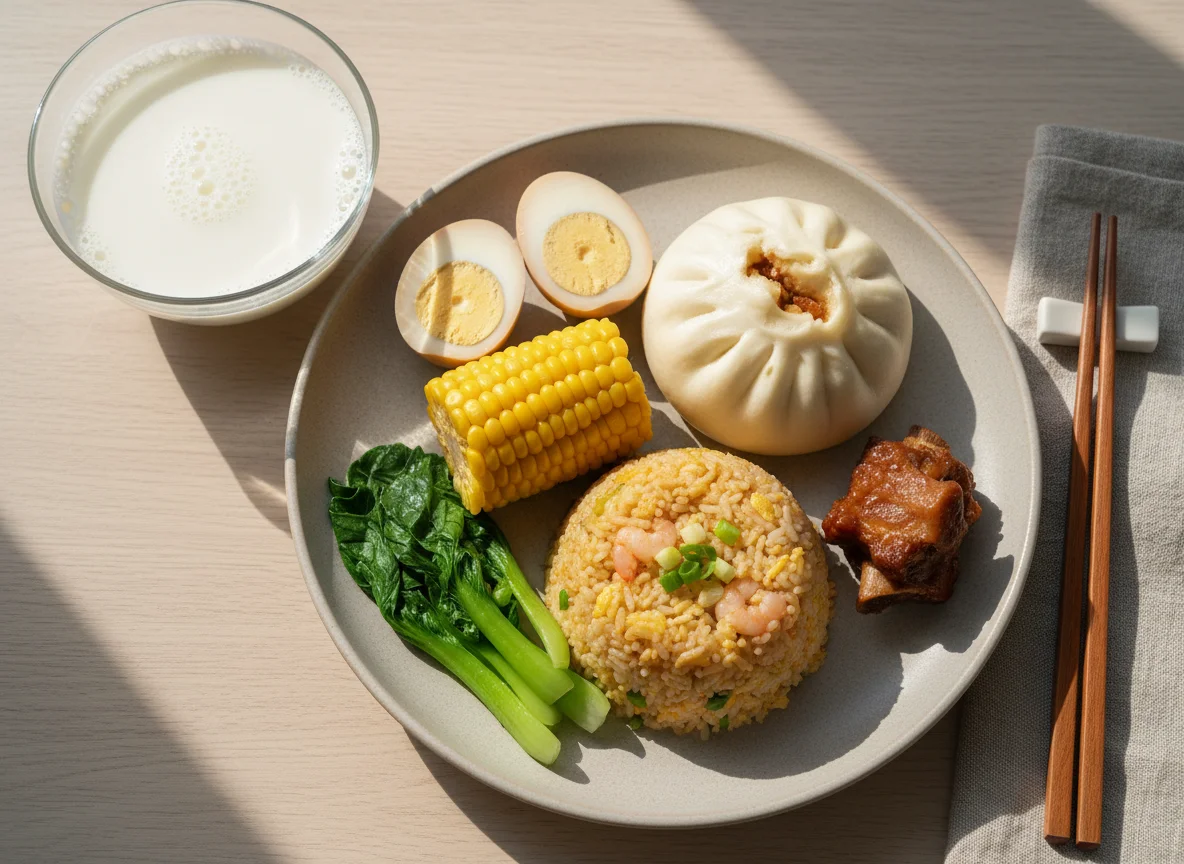 Chinese Breakfast Plate photo