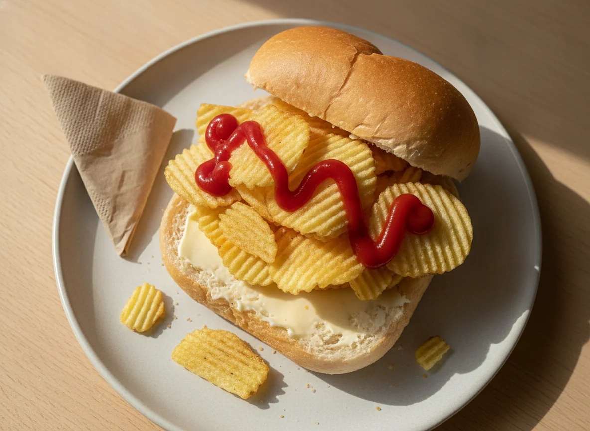 Chip Butty with Ketchup photo