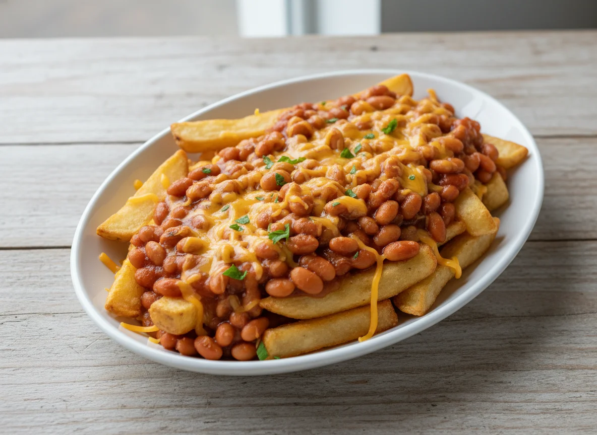 Chips with Baked Beans and Cheese photo