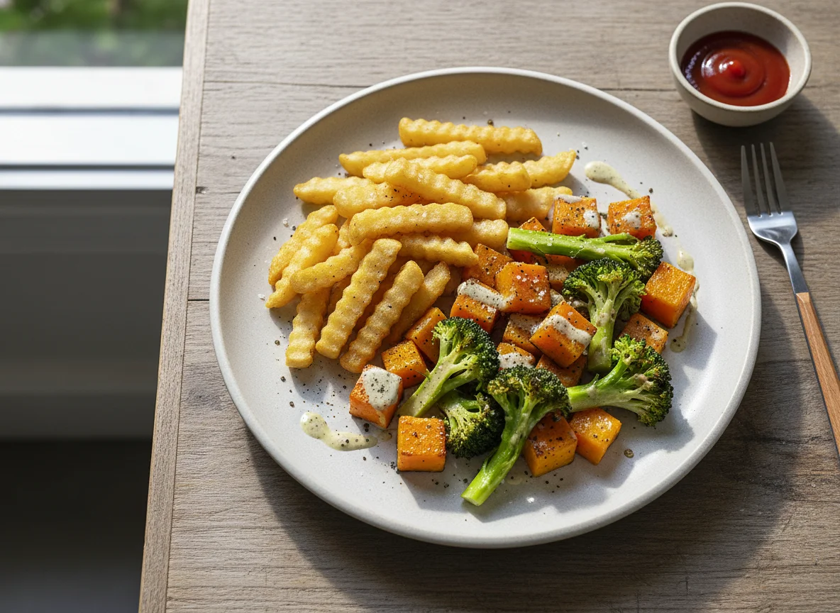 Chips with Butternut and Broccoli photo