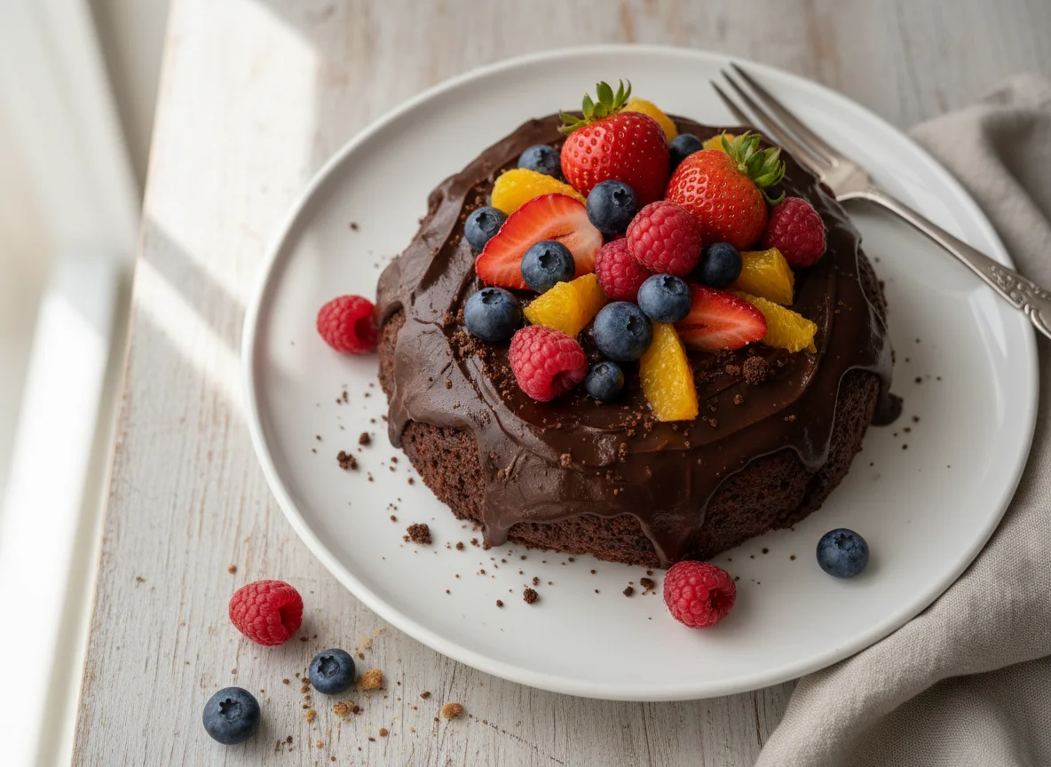 Chocolate Biscuit Cake with Berries photo