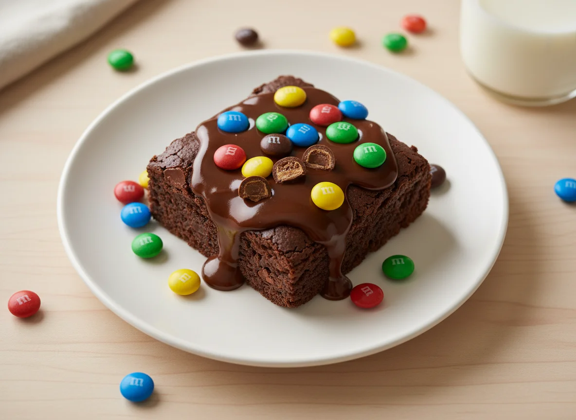 Chocolate Brownie with Candies photo