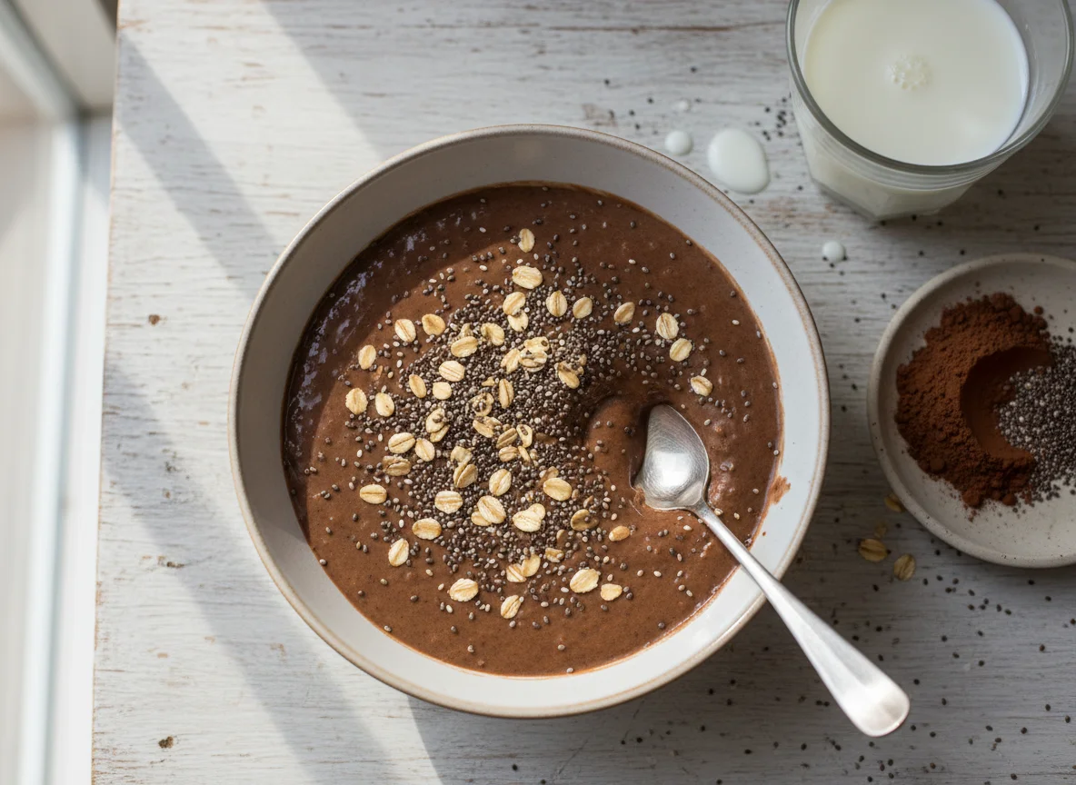 Chocolate Chia and Oat Pudding photo
