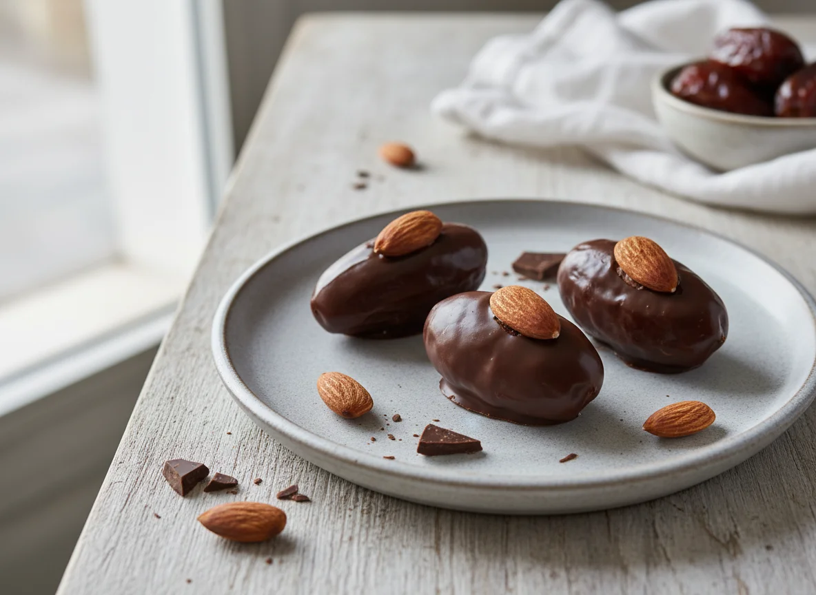 Chocolate Coated Date with Almond photo