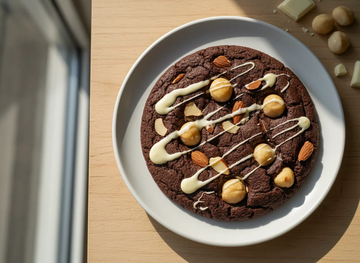 Chocolate Cookie with Nuts and White Chocolate photo