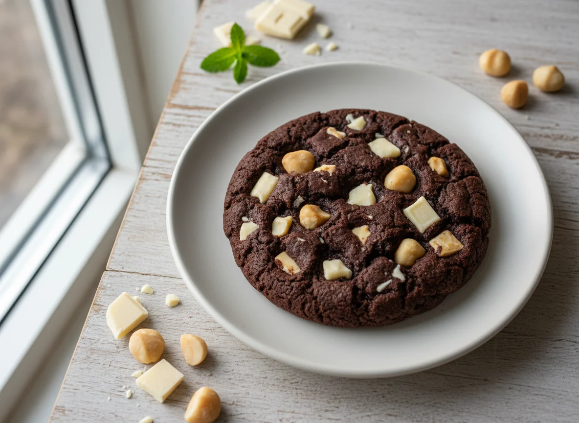 Chocolate Cookie with White Chocolate and Macadamia Nuts photo