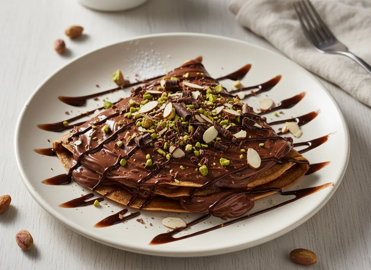 Chocolate Crepe with Nuts photo