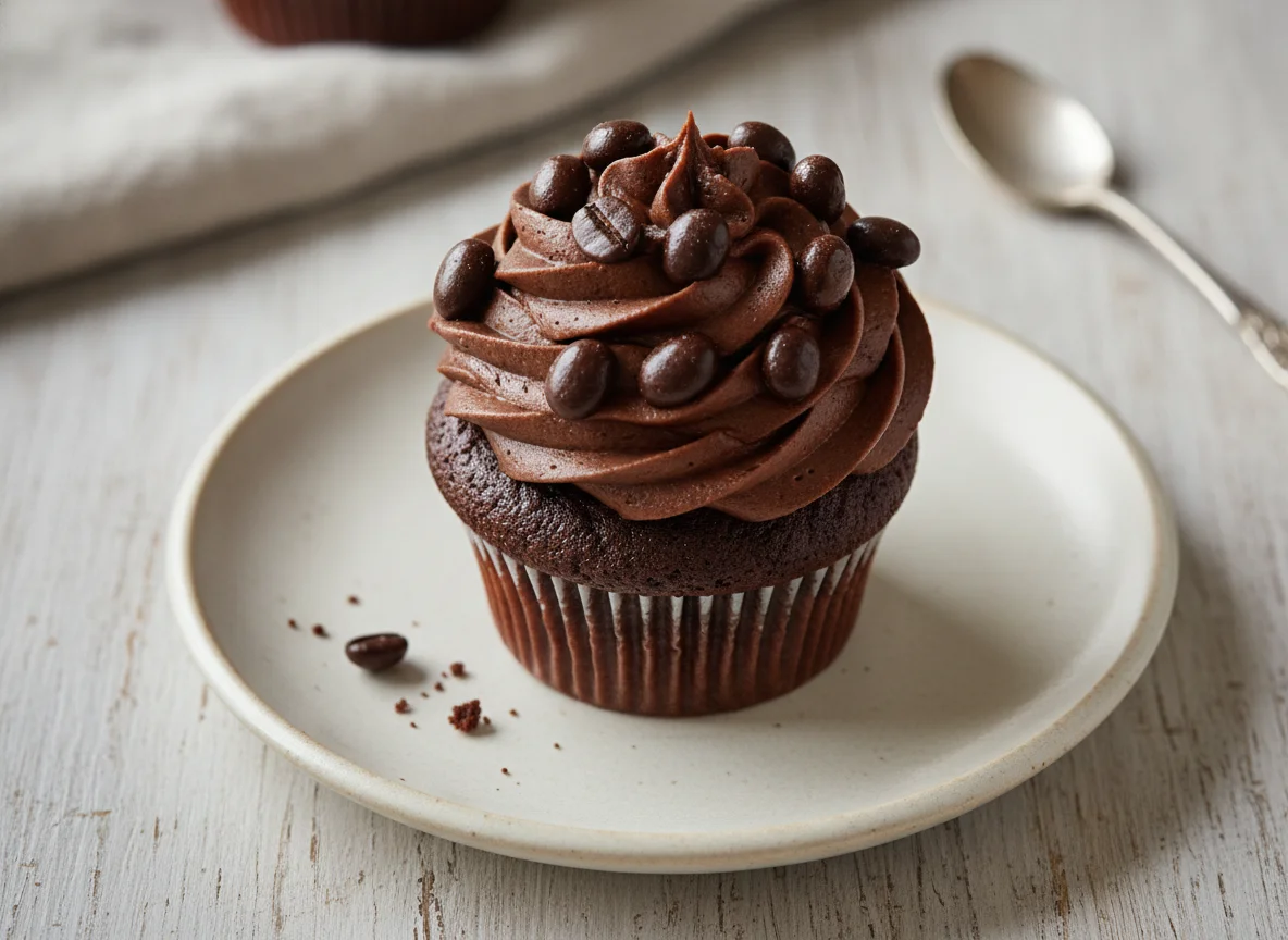 Chocolate Cupcake with Buttercream Frosting photo
