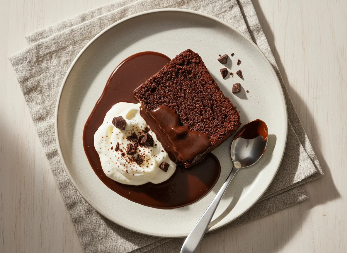 Chocolate Dessert with Cream photo