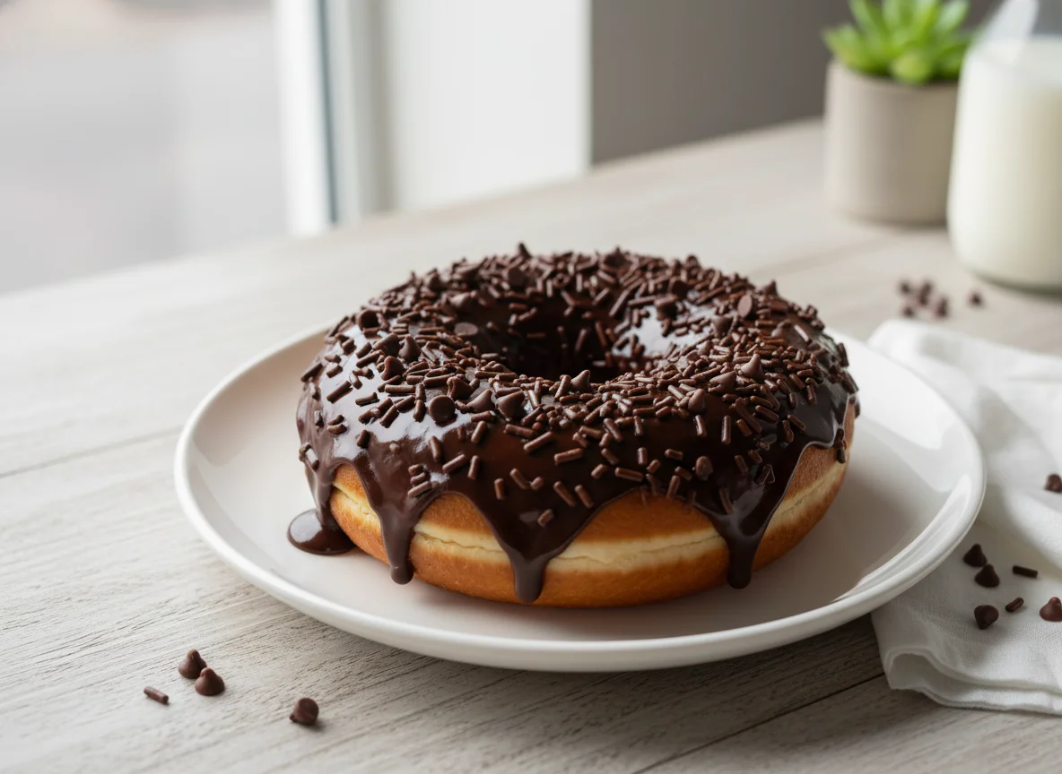Chocolate Donut with Sprinkles photo
