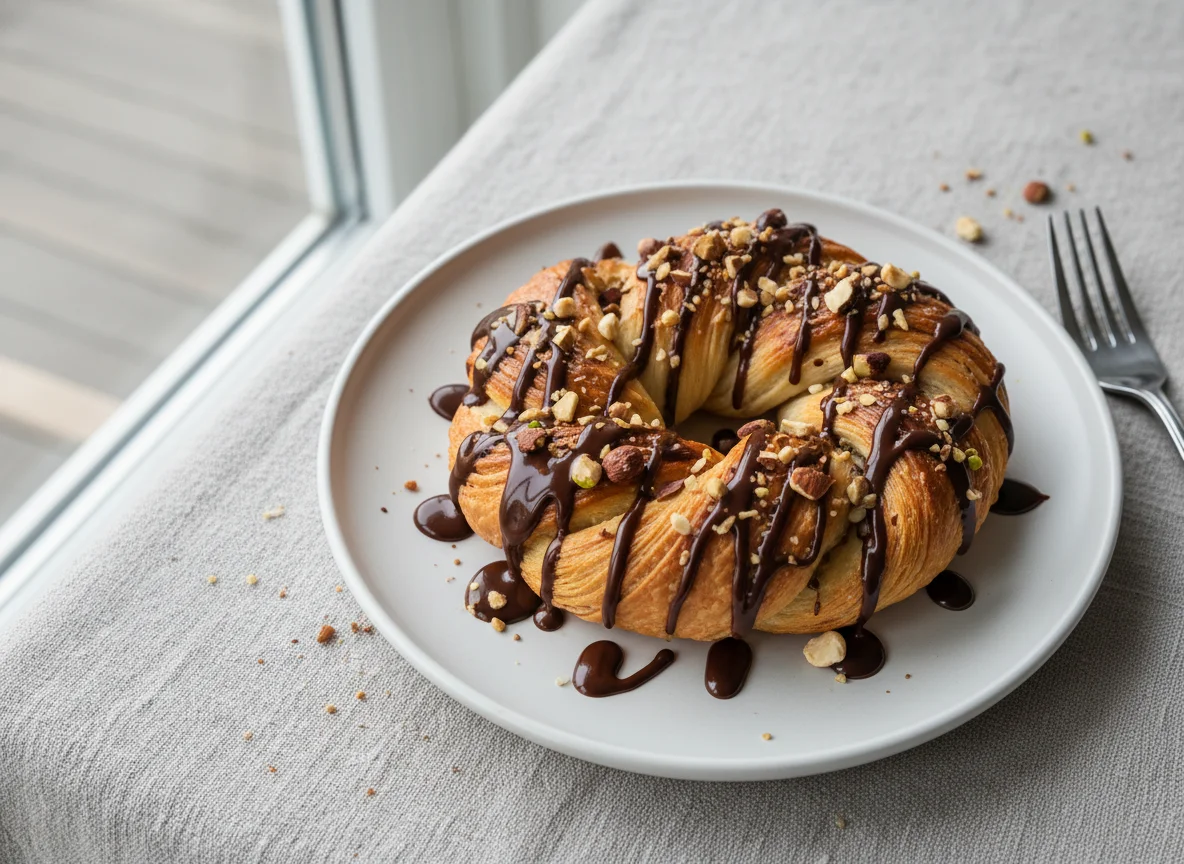 Chocolate Drizzled Pastry photo
