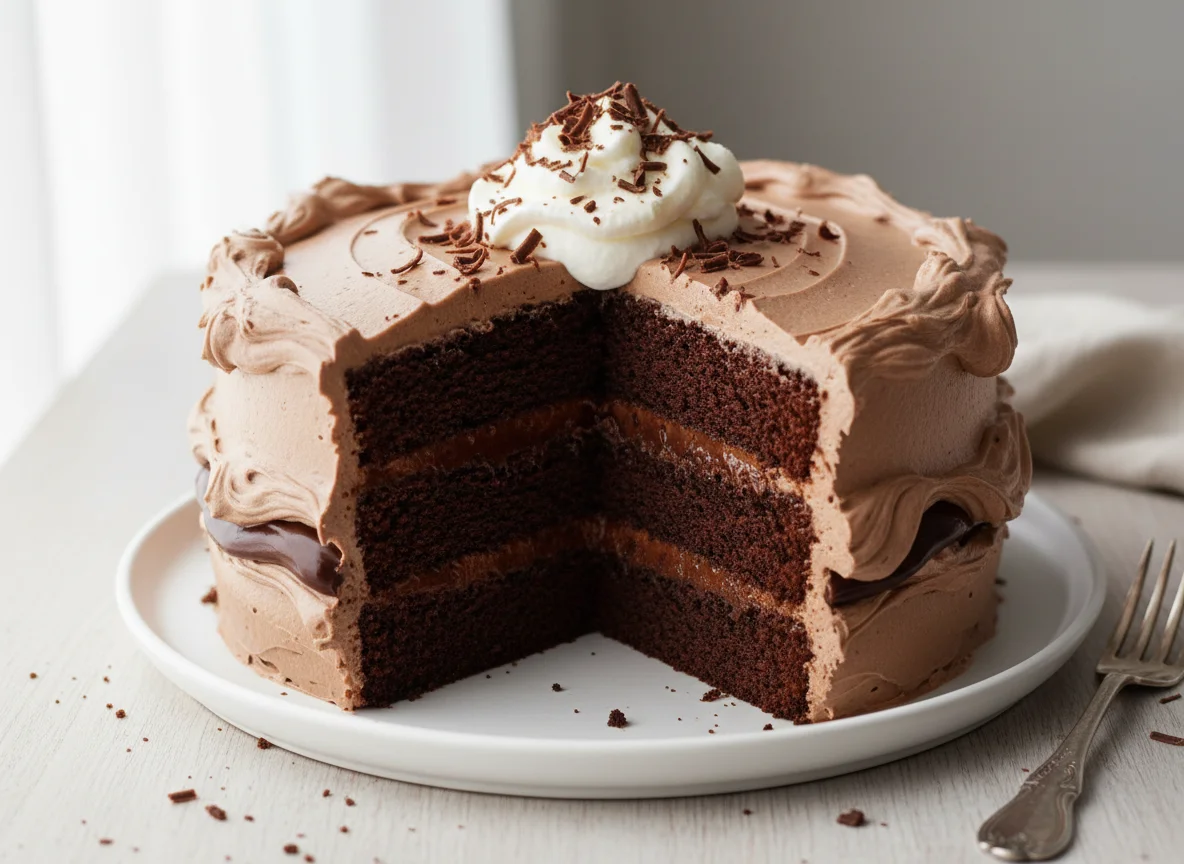 Chocolate Layer Cake with Whipped Cream photo